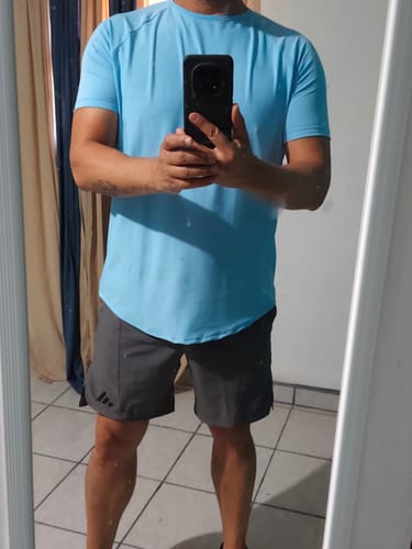 Customer photo review of Training Sport Tee - Sky Blue