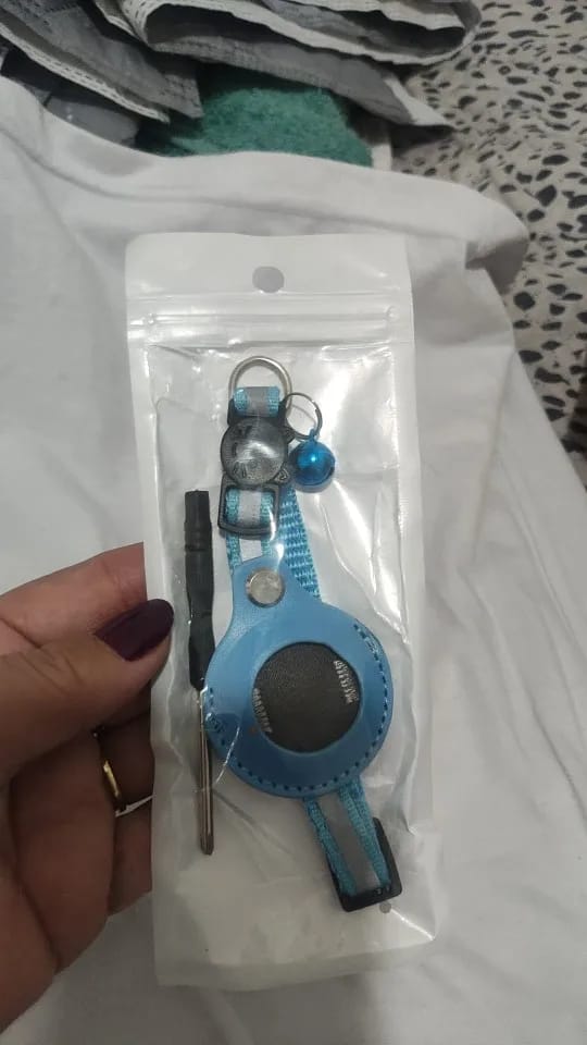 Customer photo review of Cat AirTag Holder Collar Breakaway Reflective Strips Adjustable Kitten Collar Waterproof Cat Bell Collar Pet Air Tag Case collar