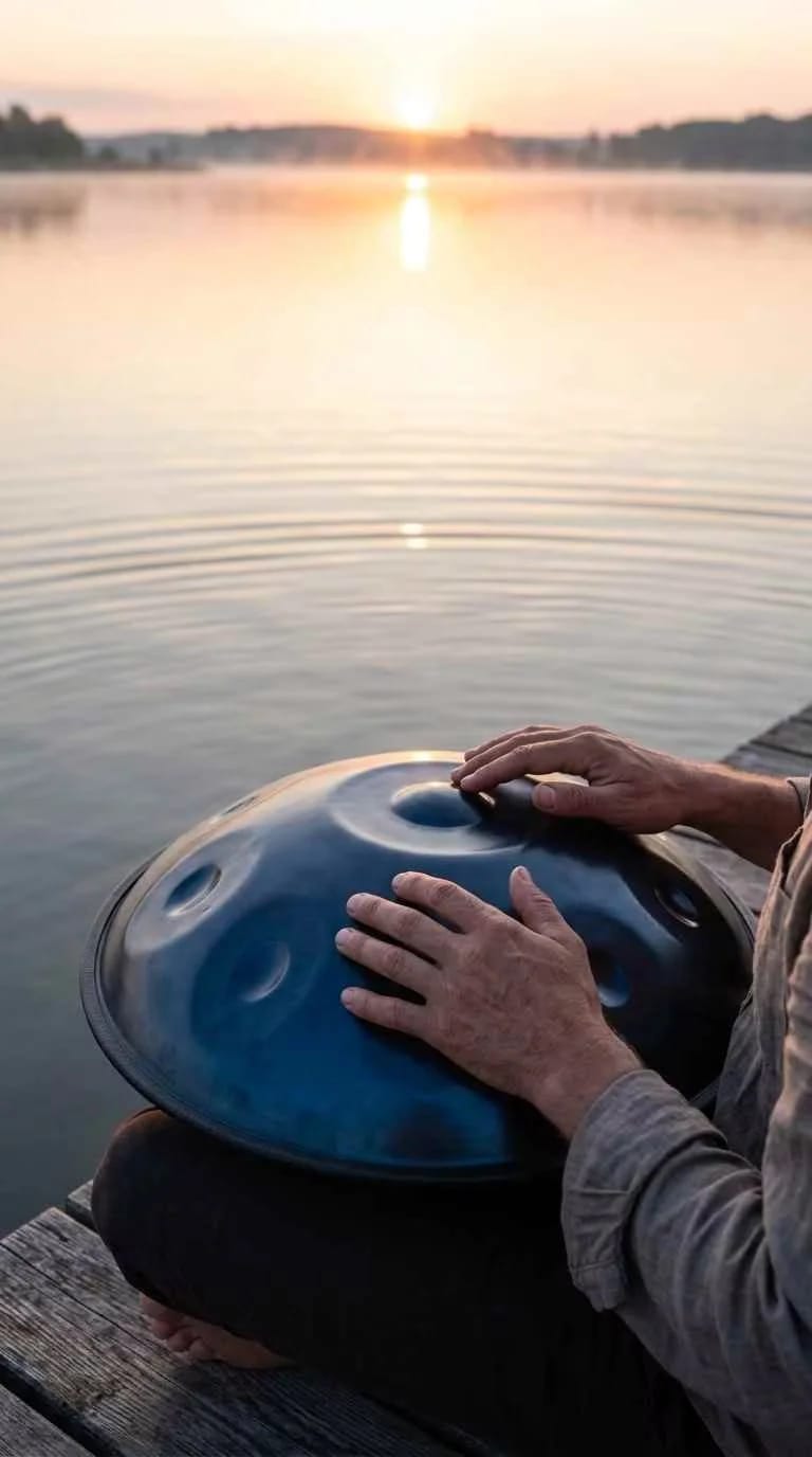 Customer photo review of Cosmos Handpan - Serene Blue 10 Notes in D Minor - Tambourine Gift Set