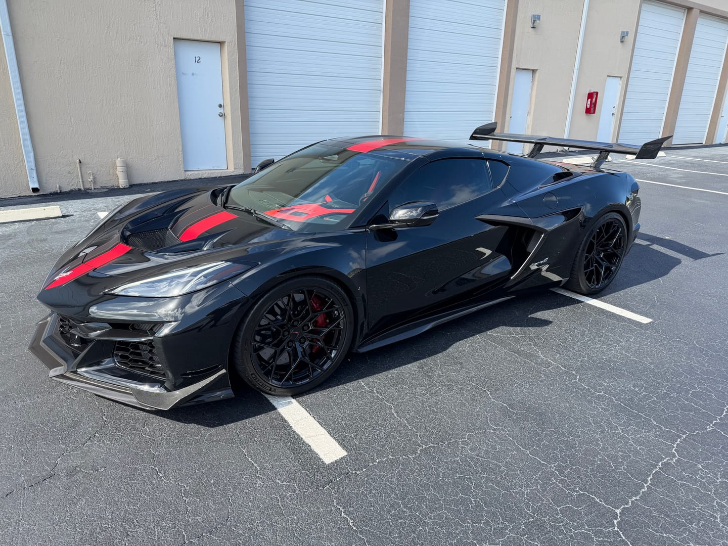Customer photo review of Corvette C8 ZR1 Style DRY CARBON FIBER Rear High Wing Spoiler Bracket
