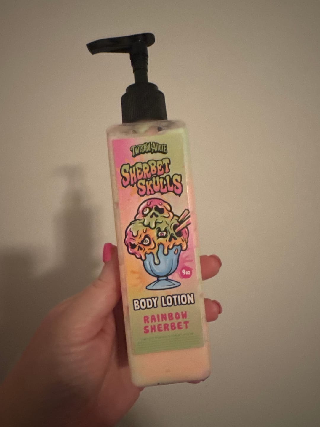 Customer photo review of Sherbet Skulls Body Lotion