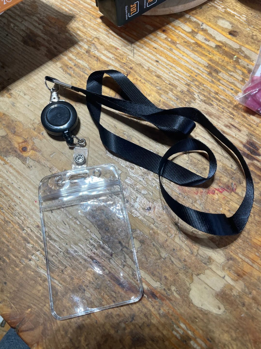 Customer photo review of Bview Art PVC ID Card Holder with Black Retractable Lanyard Snap Hook - Adjustable Badge Reel Neck Strap