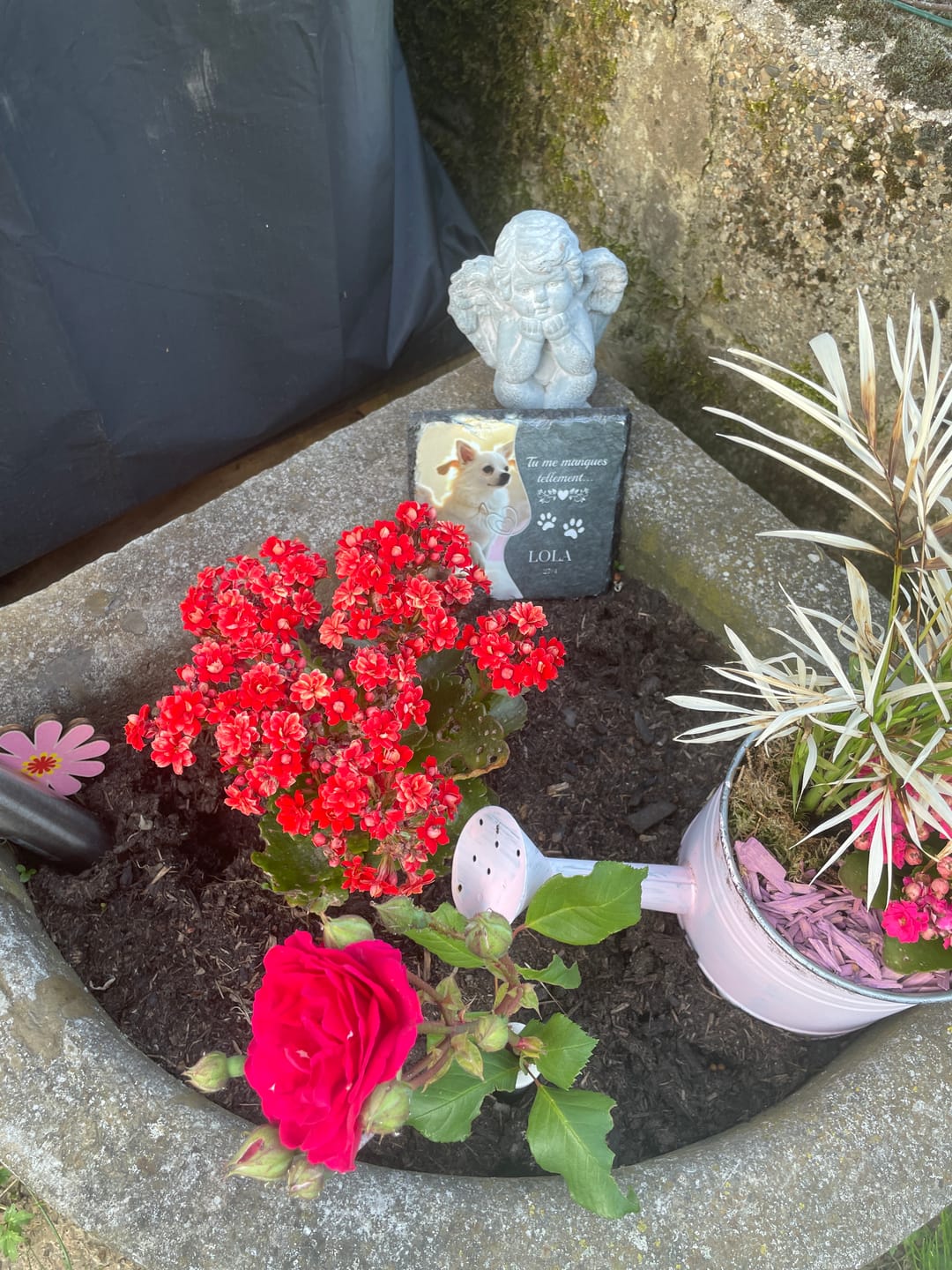 Customer photo review of Tu nous manques - Plaque d'ardoise personnalisée