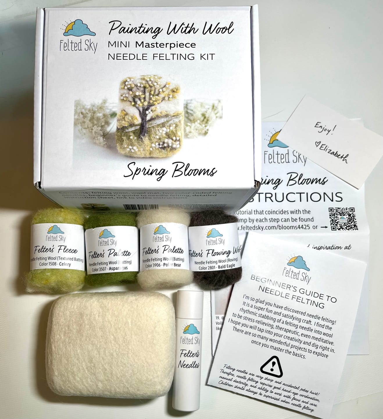 Customer photo review of Spring Blooms Mini Needle Felting Kit