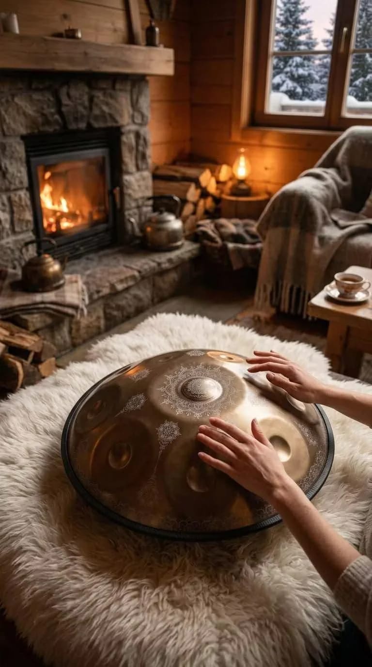 Customer photo review of Cosmos Handpan - Golden Mandarins 12 Notes in D Minor - Tambourine Gift Set