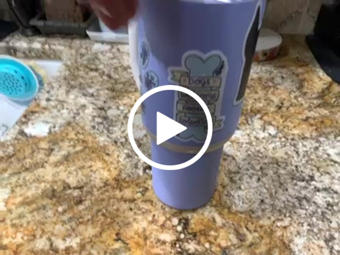 Customer video review of "Sometimes overthinking, but always hydrated" Water Sticker