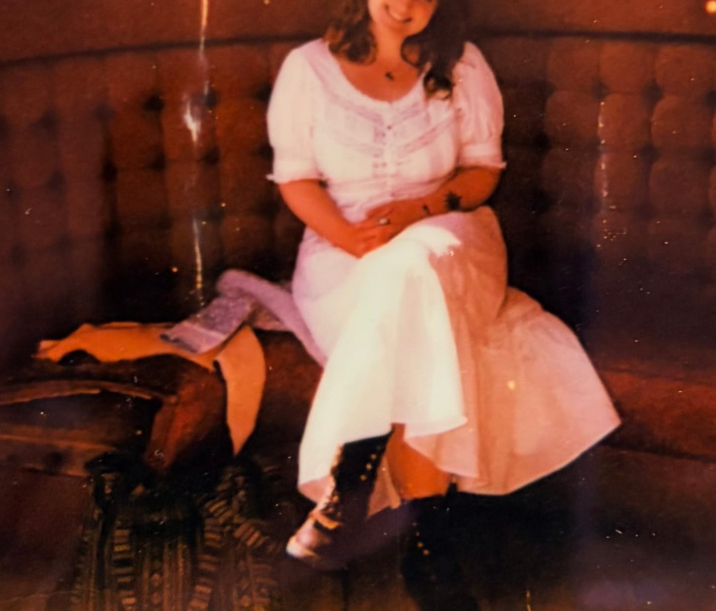 Customer photo review of The "Lucia" Soft White Cotton Maxi Dress