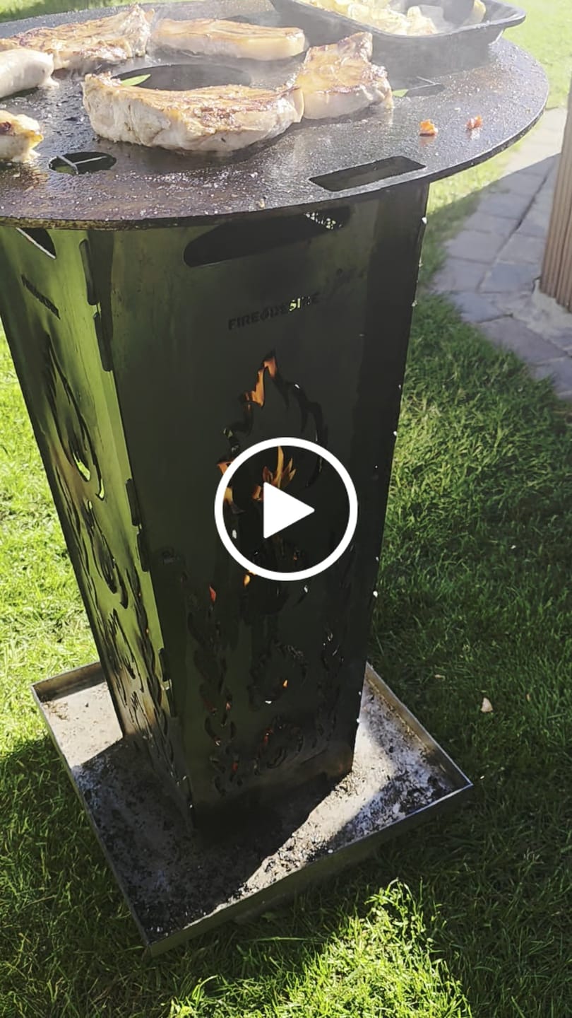 Customer video review of Feuerkorb FireDesire Grill Pro 80cm + Grillplatte + Ascheschale