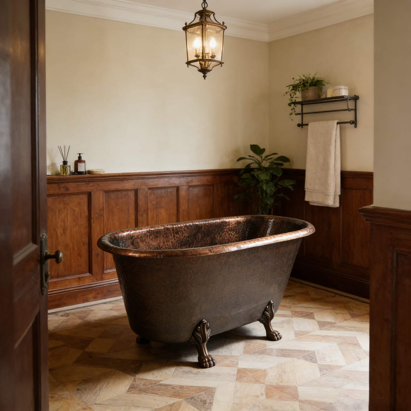Customer photo review of Elite Copper Hand-hammered Freestanding Clawfoot Tub ET-C-F01