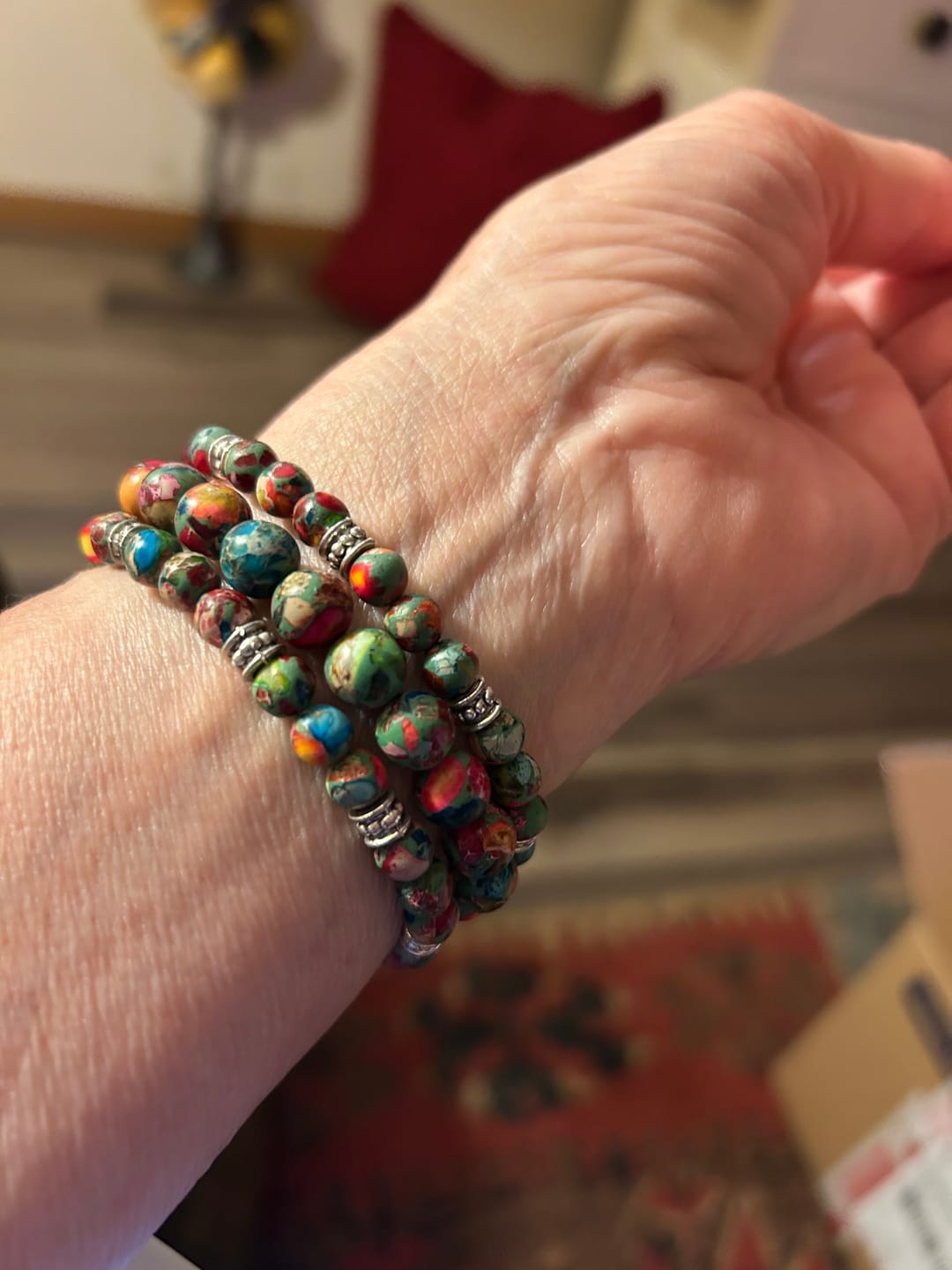 Customer photo review of Vineyard Jasper Stretch Apple Watch Strap