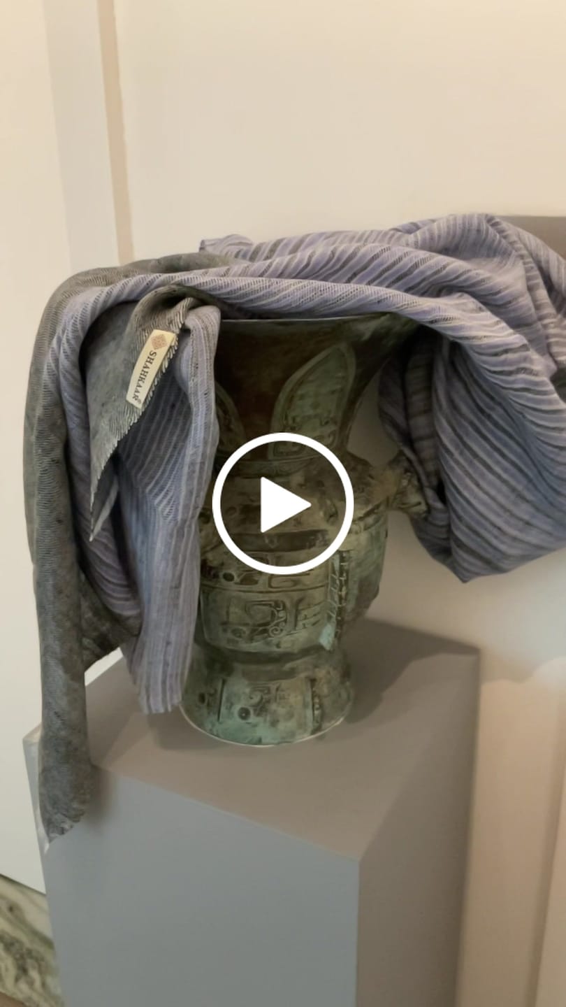 Customer video review of Featherlight Baby Blue Handwoven Cashmere Scarf