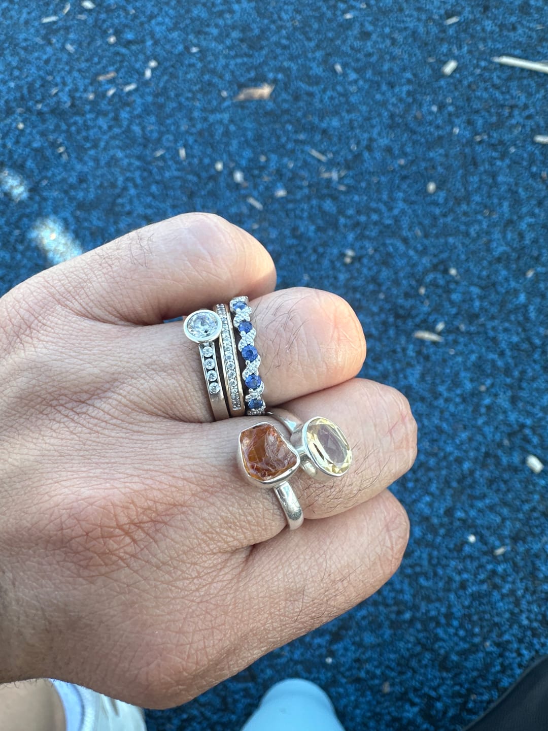 Customer photo review of Citrine faceted and raw oval ring