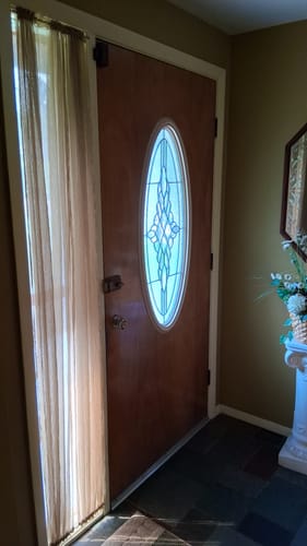 Customer photo review of ODL Grace Door Glass - 18" x 41.9" Frame Kit