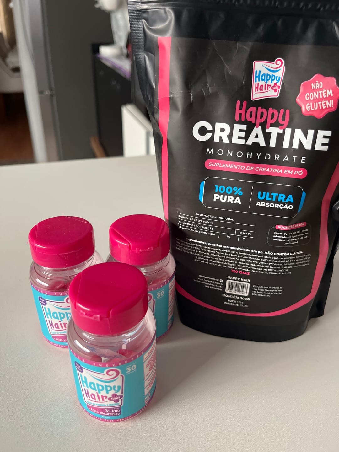 Customer photo review of Creatina Monohidratada 100% Pura 300g - Happy Creatine