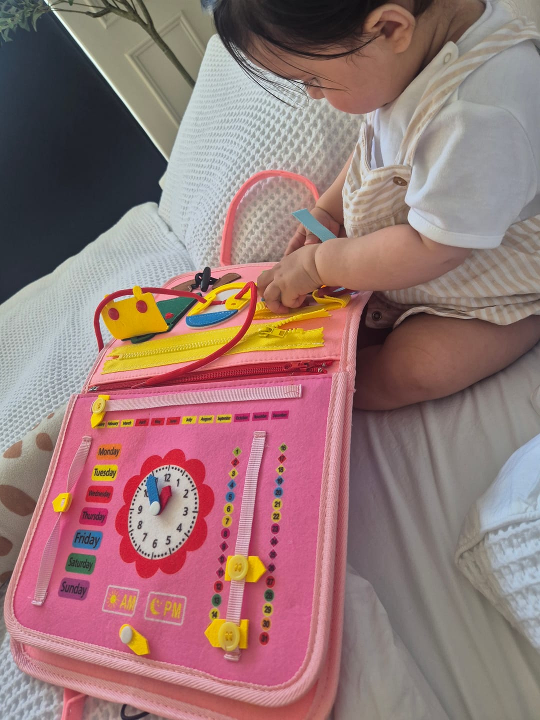 Customer photo review of BusyNest – Sensory Play Board for Little Learners