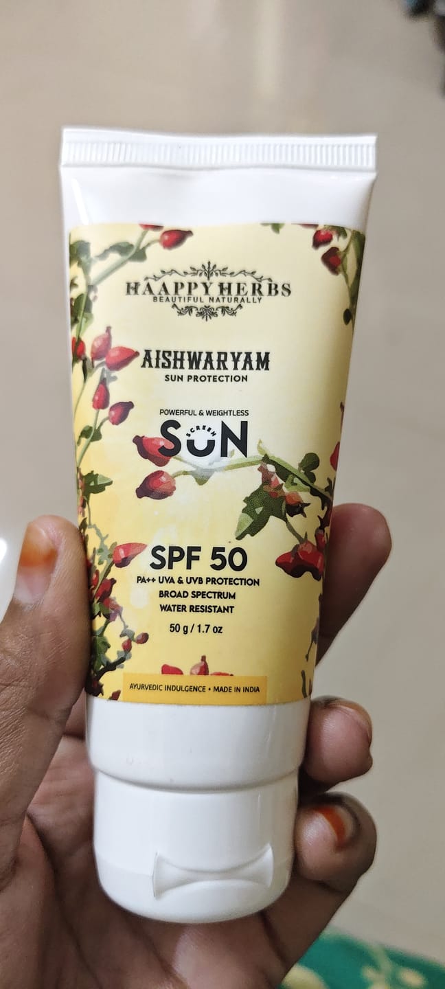 Customer photo review of Aishwaryam SPF50 Powerful,weightless & Moisturizing Sunscreen , Pa++,uva& Uvb Protection