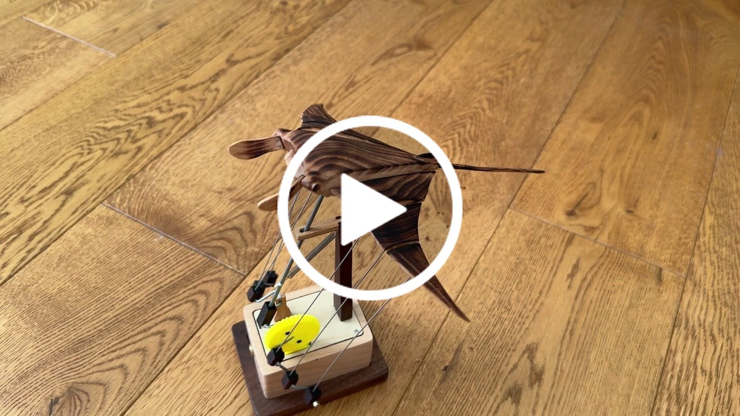 Customer video review of MarinerPoet™ Handcrafted Wooden Manta Ray Automaton