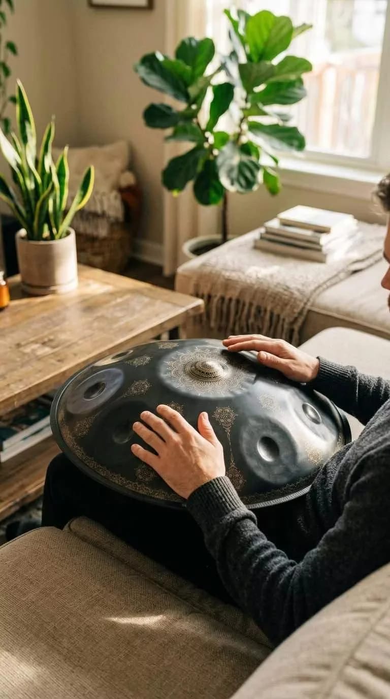 Customer photo review of Cosmos Handpan - Midnight Mandarins 9 Notes in D Minor - Tambourine Gift Set