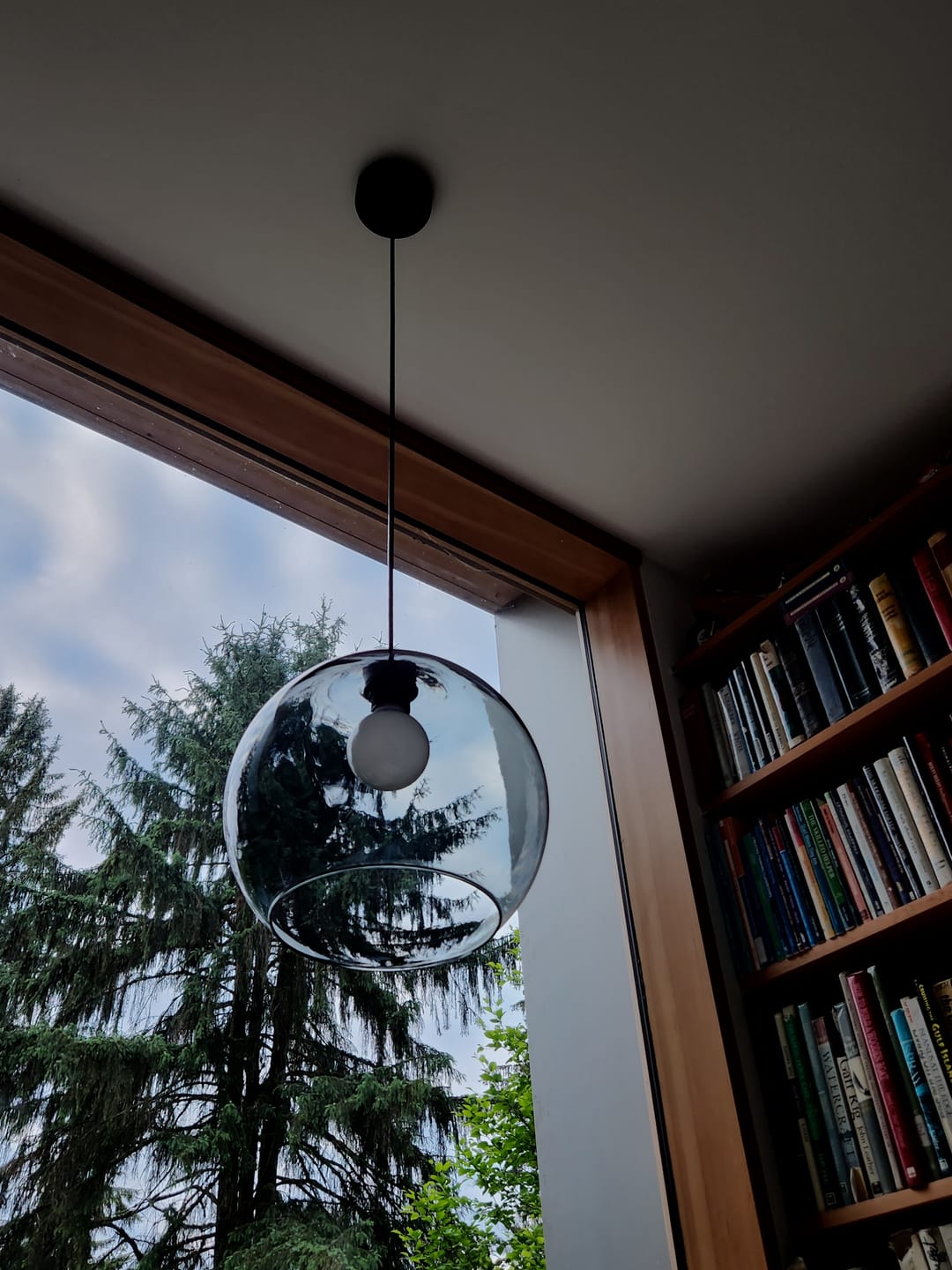 Customer photo review of CUBUS Graphite Glass Scandinavian Pendant Light