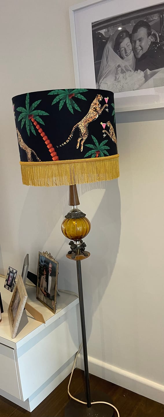 Customer photo review of Cocktail Cheetah Tassel Drum Lampshade Black