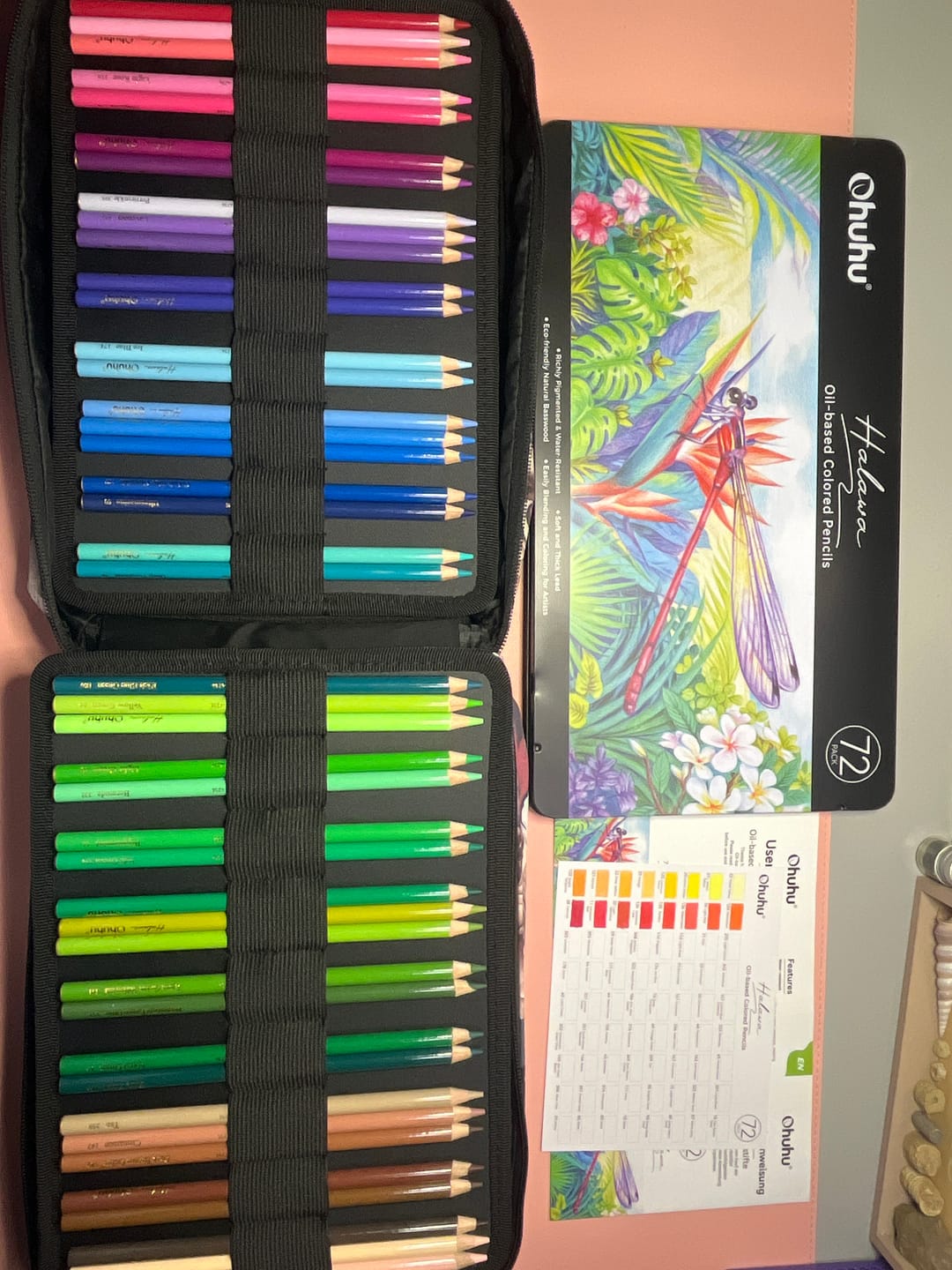 Customer photo review of Ohuhu Halawa Series 72 Colors Oil-based Colored Pencils