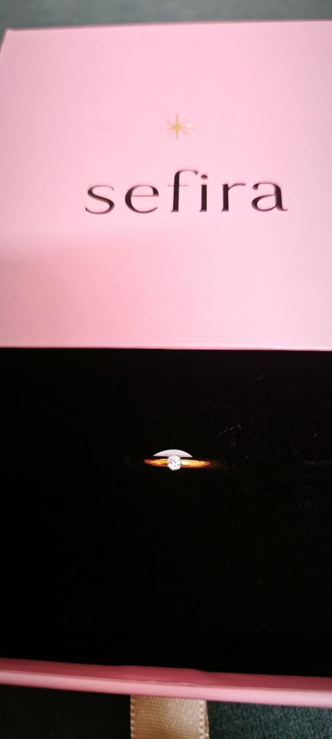 Customer photo review of Dainty Stone Gold Ring