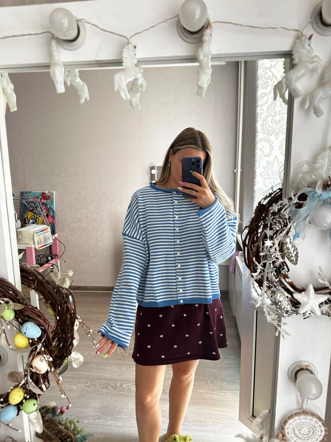 Customer photo review of Marivic Striped Cardigan