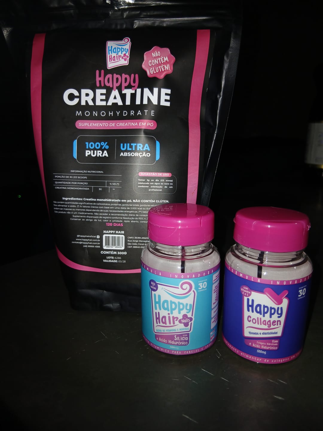 Customer photo review of Creatina Monohidratada 100% Pura 300g - Happy Creatine