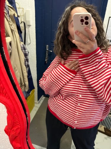 Customer photo review of Marivic Striped Cardigan