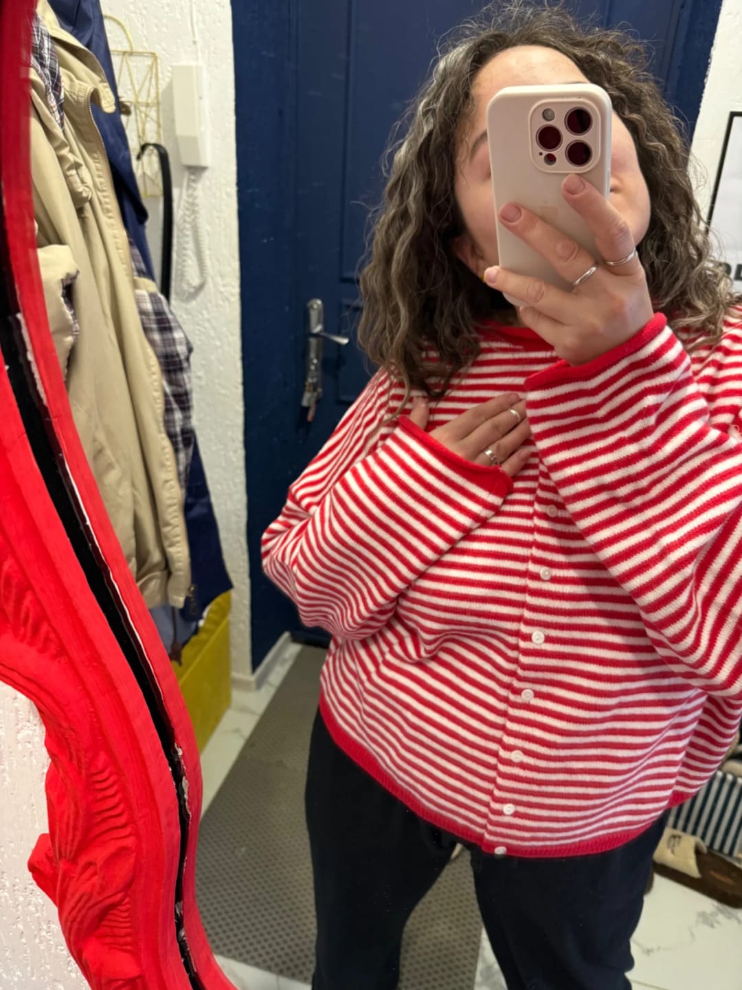 Customer photo review of Marivic Striped Cardigan