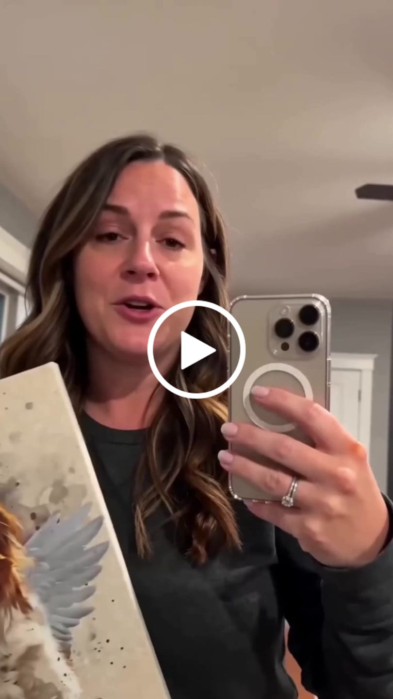 Customer video review of Watercolor Art Style Pet Loss With Halo & Wings - Personalized Customized Canvas - Memorial Gift For Pet Lovers
