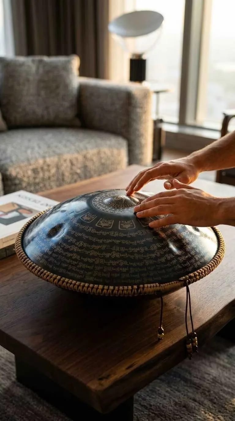 Customer photo review of Cosmos Handpan - Tantra Tibetan Series 9/10/12 Notes Tambourine - Gift Set