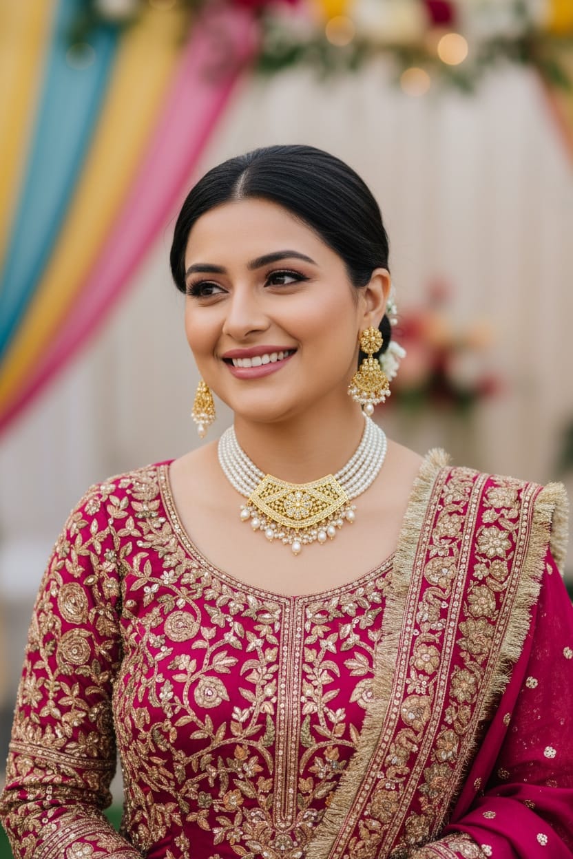 Customer photo review of AMREEN — an exquisite Jadau pendant choker set