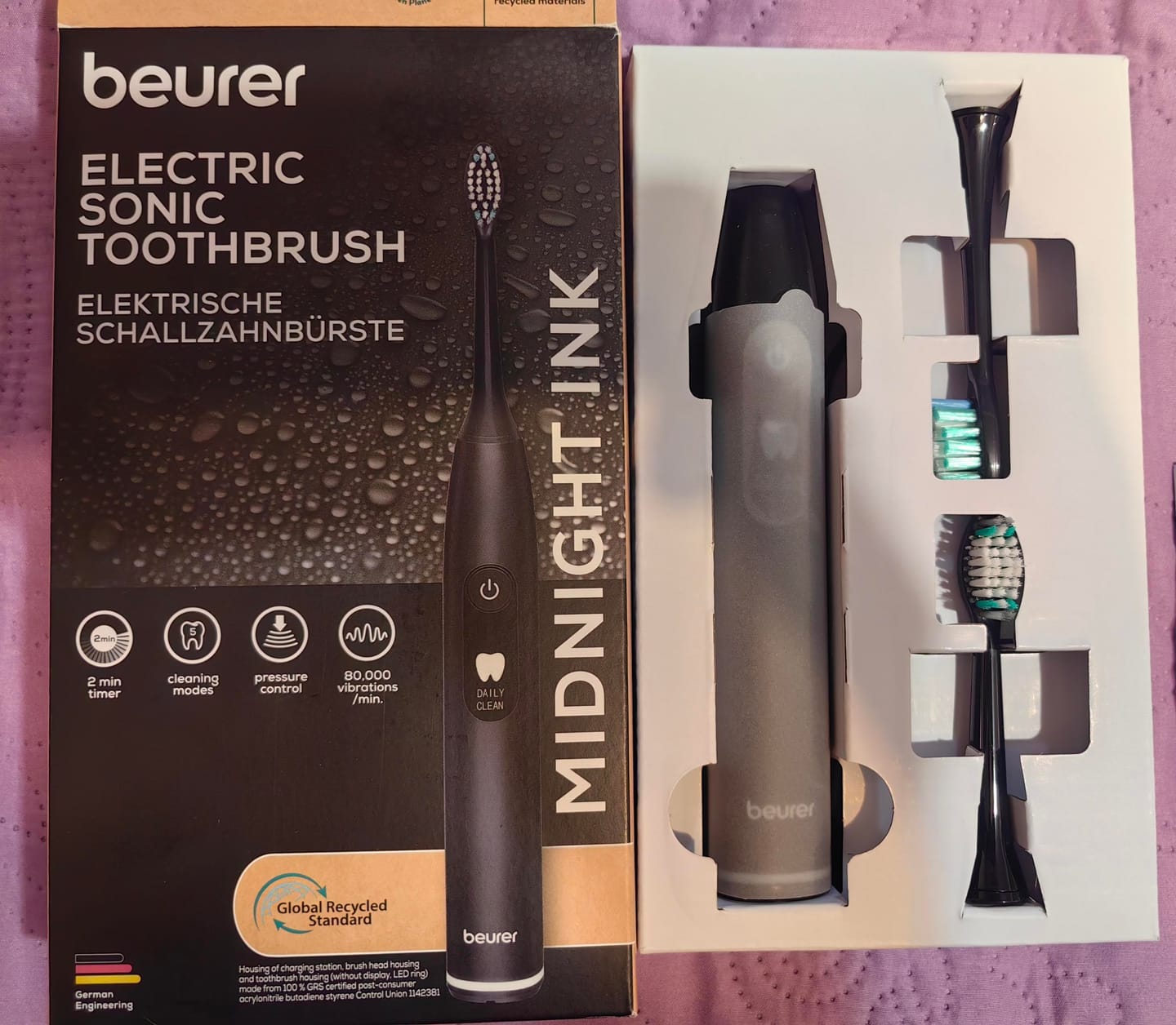 Customer photo review of Cepillo Dental Eléctrico Recargable | Sónico | Con 5 Programas de Limpieza y 2 Cabezales | Beurer