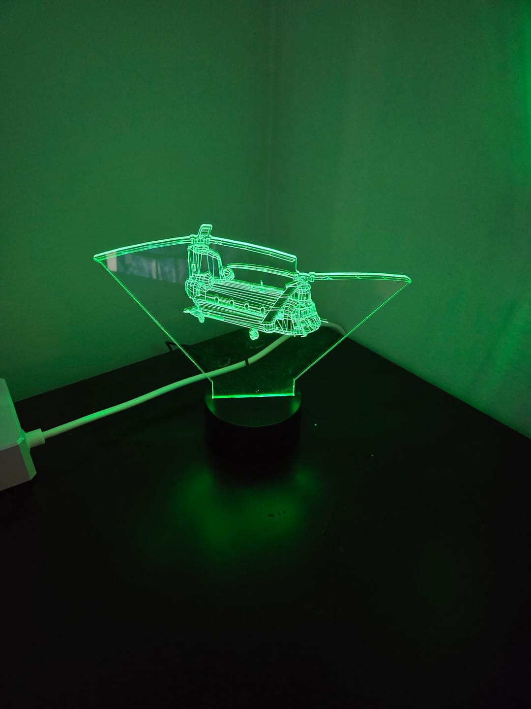 Customer photo review of CH-47 Chinook Army Helicopter - 3D Optical Illusion Lamp