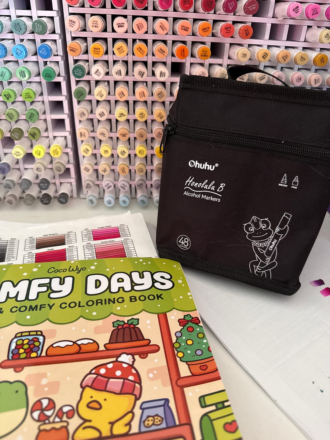 Customer photo review of Ohuhu Honolulu 48 Colors Dual Tips Alcohol Art Markers