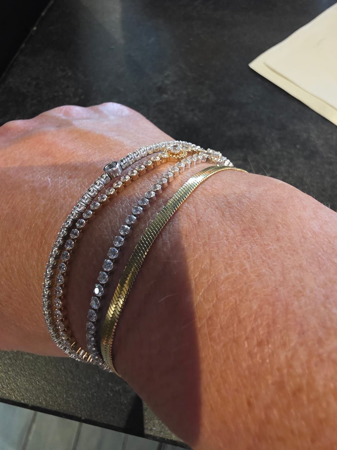 Customer photo review of Chelsea Herringbone Bracelet