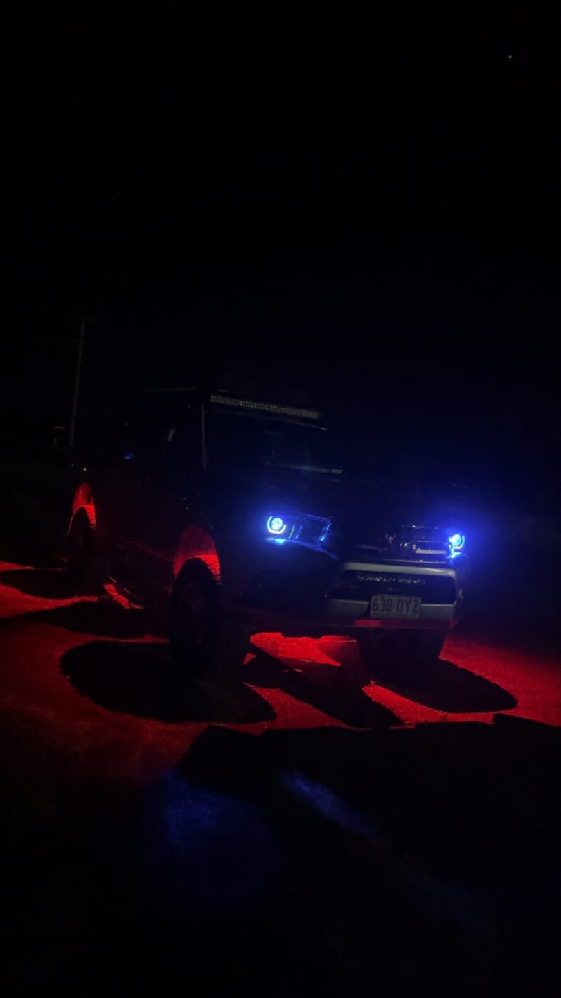 Customer photo review of LED 'Angry Eye' Headlights to suit Toyota Hilux N80