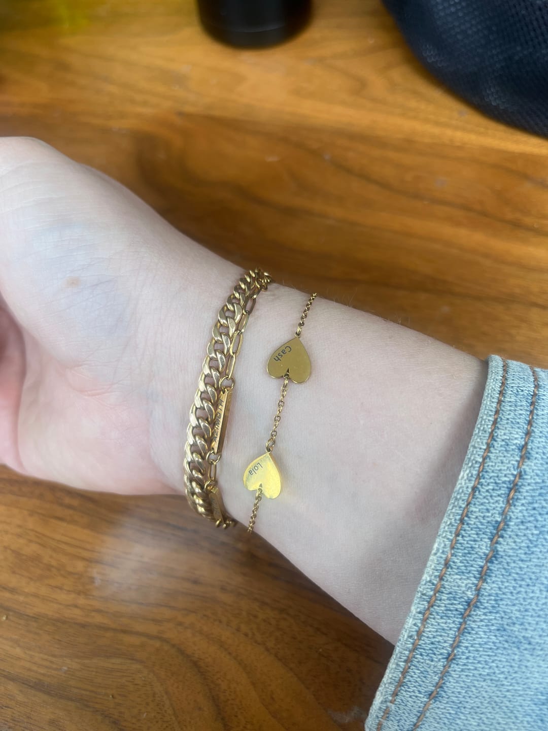 Customer photo review of Engraved Heart Bracelet