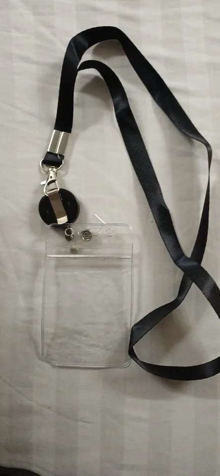 Customer photo review of Bview Art PVC ID Card Holder with Black Retractable Lanyard Snap Hook - Adjustable Badge Reel Neck Strap