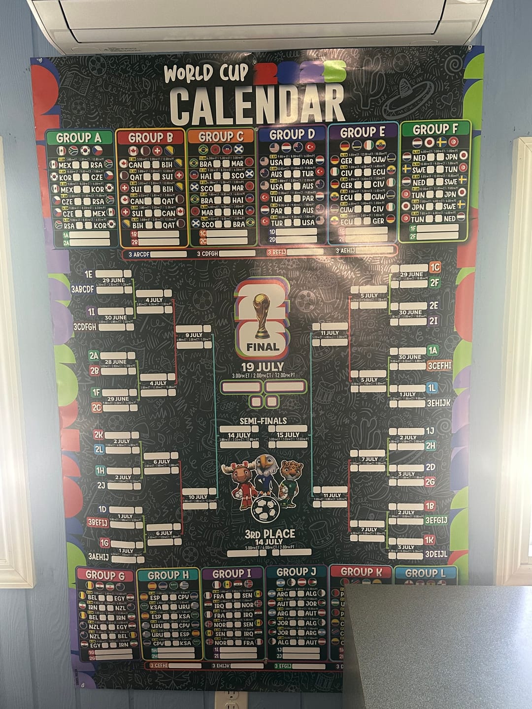Customer photo review of World Cup 2026 Wall Calendar Poster