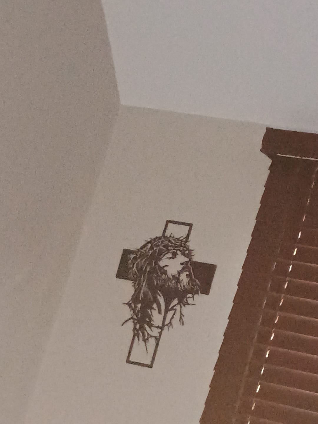 Customer photo review of Christianartworkshop Crown of Thorns Jesus Cross Metal Wall Decor: Heartfelt Faith Statement