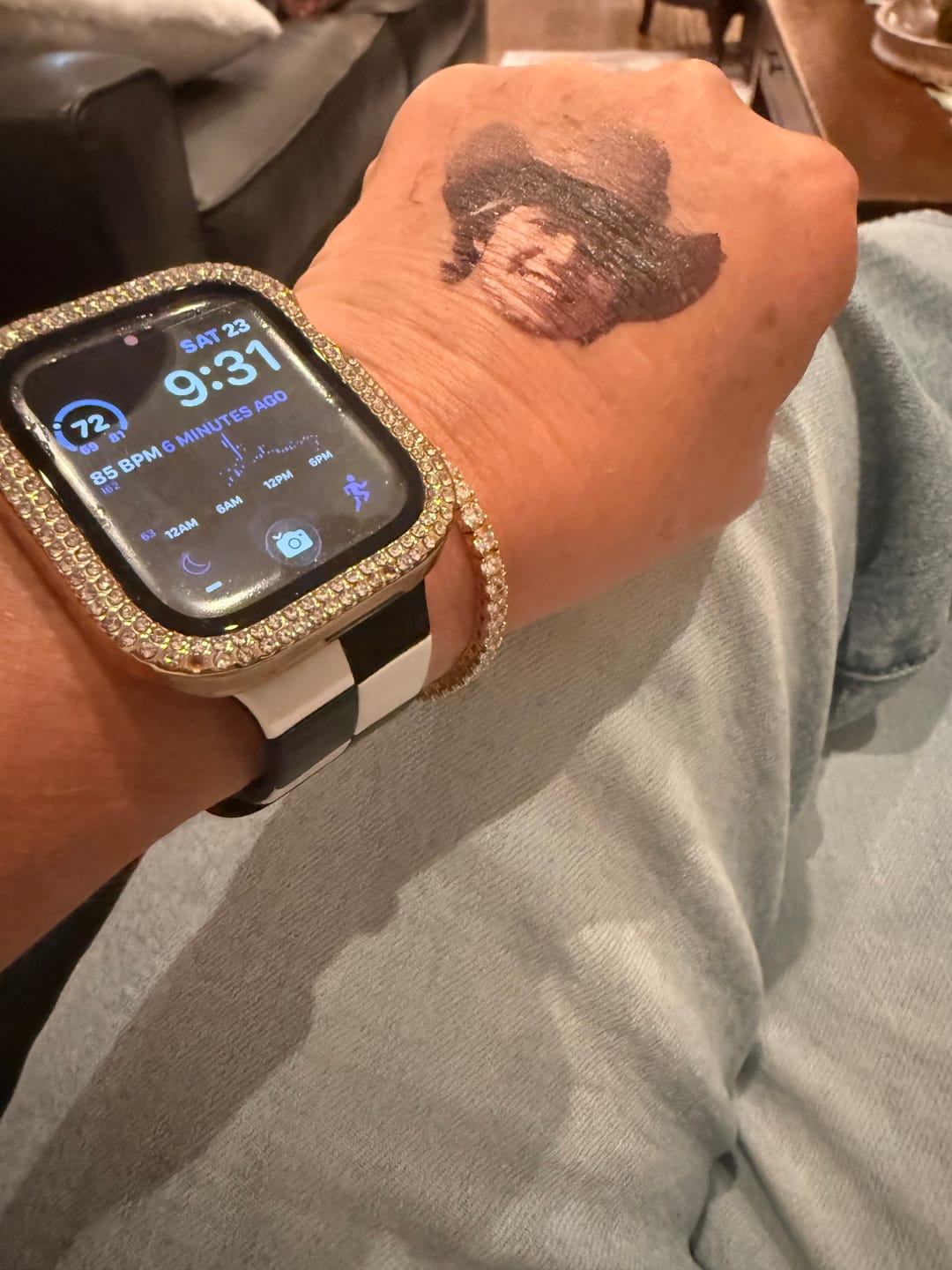 Customer photo review of Custom Photo Face Temporary Tattoo