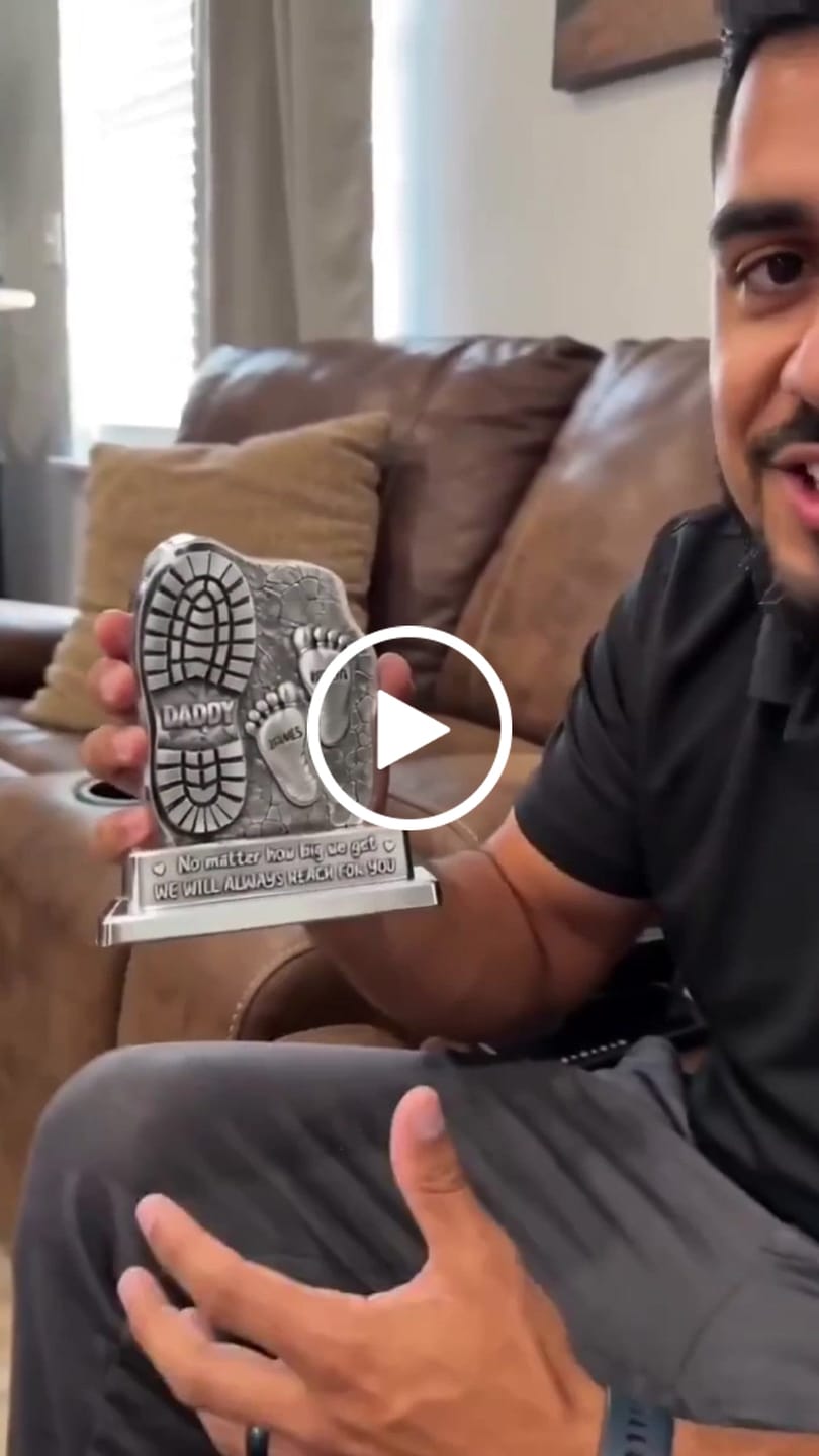 Customer video review of No Matter How Big We Get We Will Always Reach For You -  Personalized Custom Shape Acrylic Plaque - Father's Day Gift For Dad, Grandpa, Husband, Him