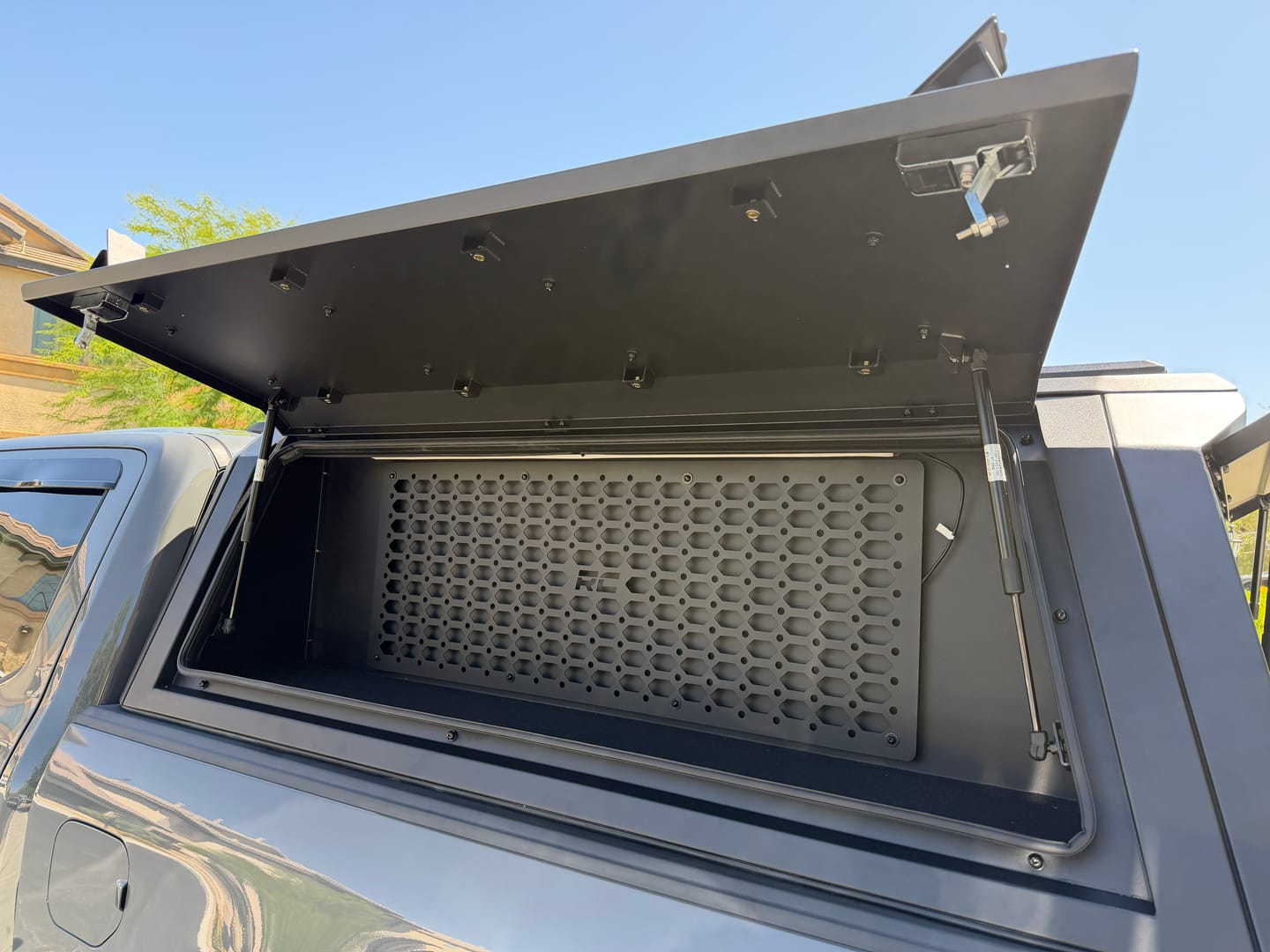 Customer photo review of Rough Country 734004 Bed Cap Molle Panel Side Storage Bin | Drivers Side | Multiple Makes & Models (Chevy/Ford/GMC/Ram)