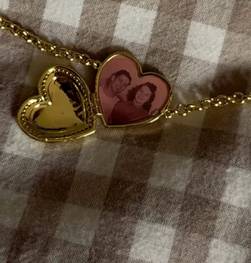 Customer photo review of Custom Photo Heart Locket Bracelet