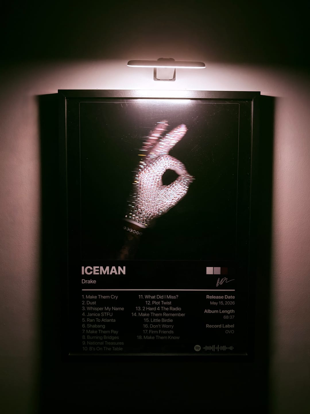 Customer photo review of Drake ICEMAN Album Poster