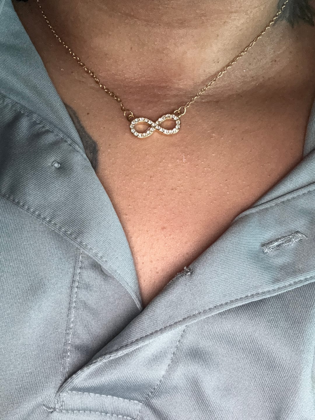 Customer photo review of Iced Infinity Necklace