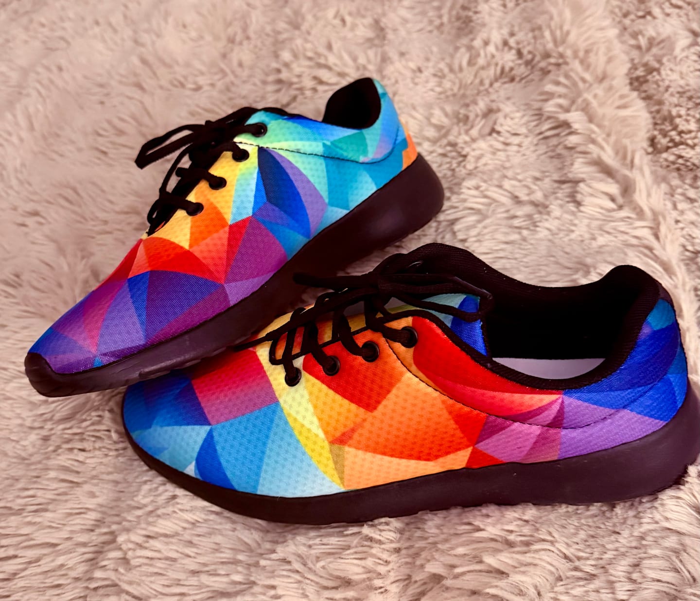 Customer photo review of Prism Sneakers: Multicolor Prism Pattern Sport Shoes