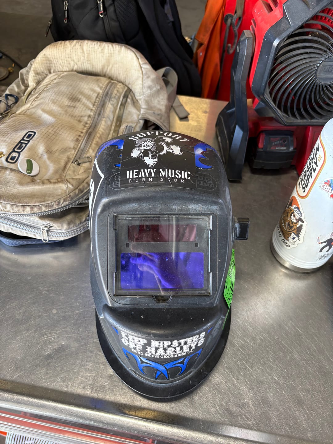 Customer photo review of SUPPORT HEAVY MUSIC STICKER